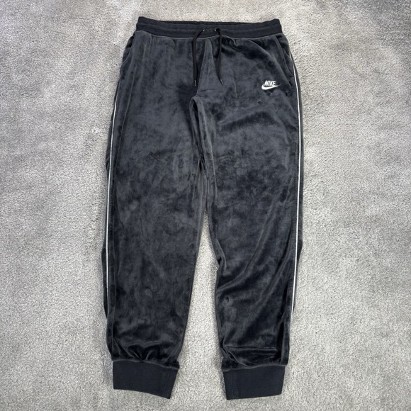 Nike Pants - Nike Sportswear Velour Heritage Sweatpants Women M Black Velvet Joggers Athletic